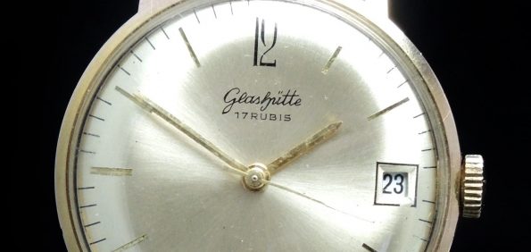 Serviced Vintage Glashütte 35mm with brown leather strap