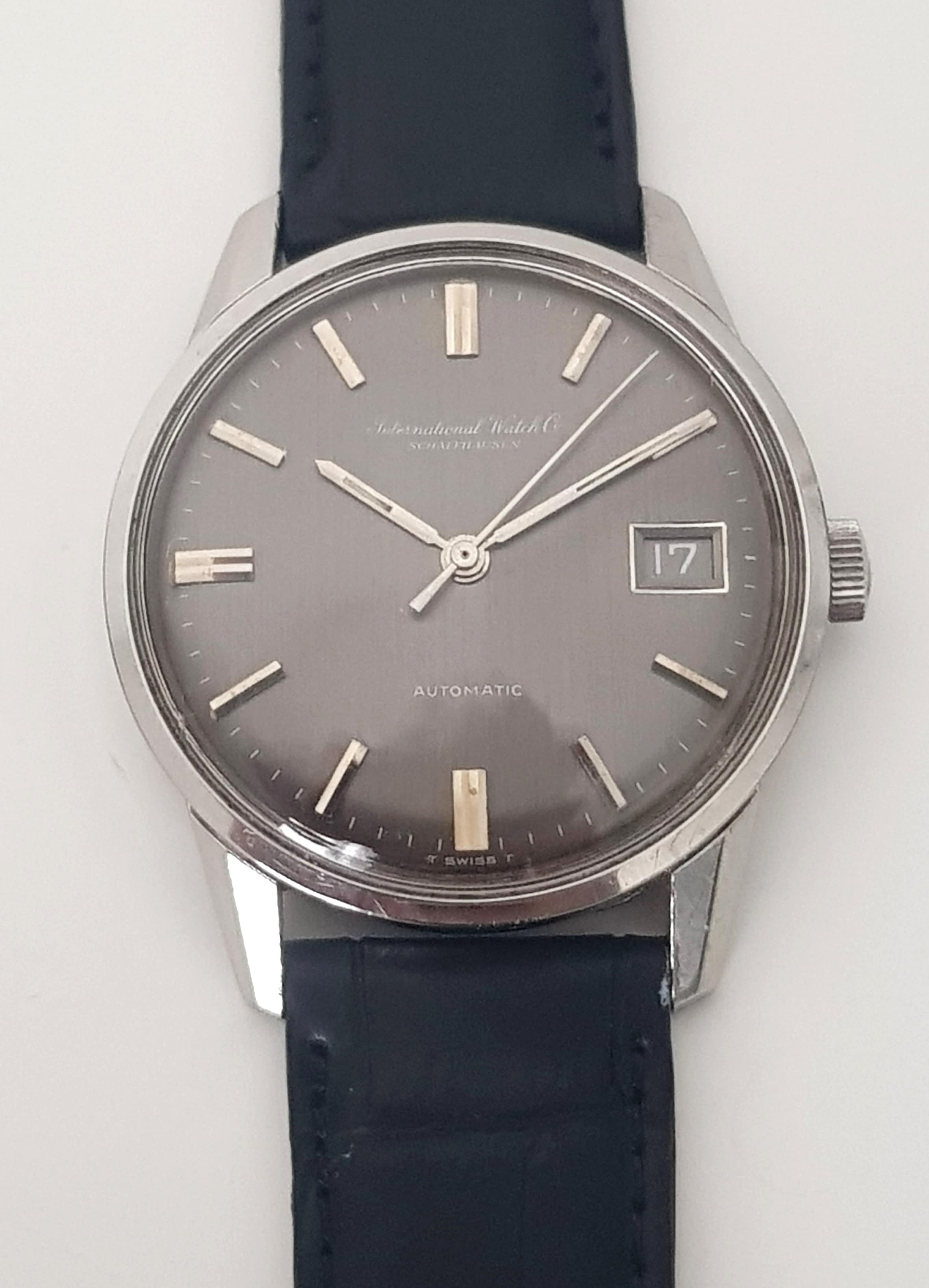 Amazing IWC Automatic Watch with grey linen dial Vintage – Vintage ...
