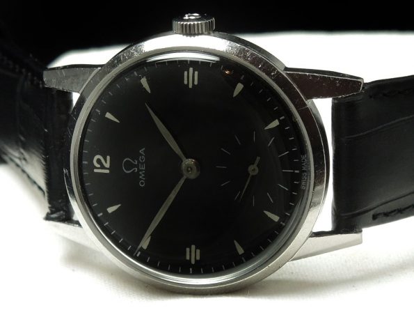 Serviced Omega Handwinding Watch cal 265 Black Dial 1947