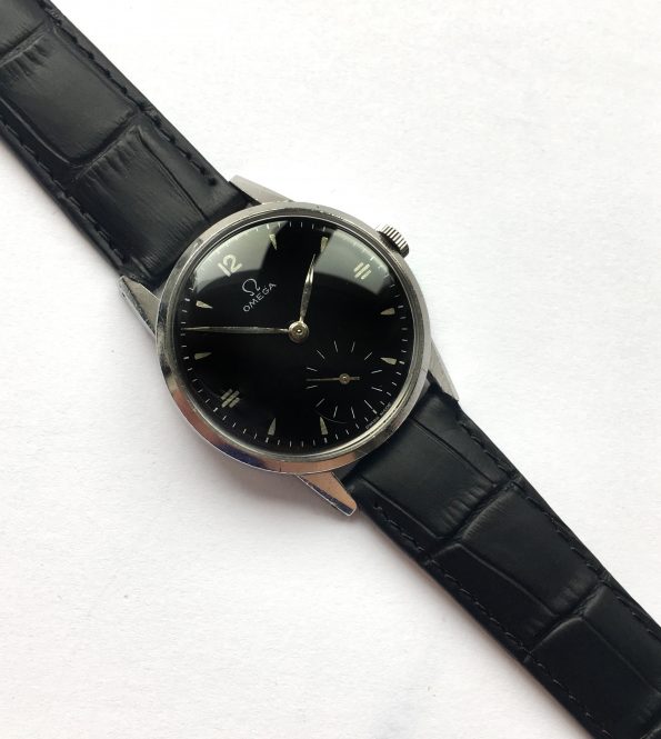 Servicierte Omega Handaufzugs Uhr cal 265 Schwarzes ZB 1947