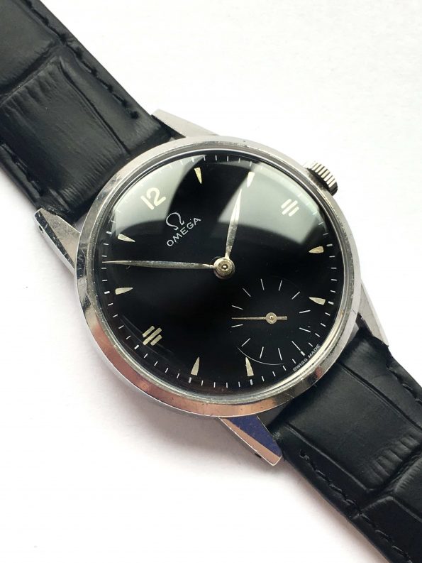 Servicierte Omega Handaufzugs Uhr cal 265 Schwarzes ZB 1947