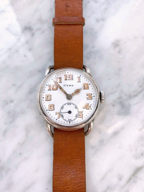 Early Cyma watch in rare Solid Siver Case