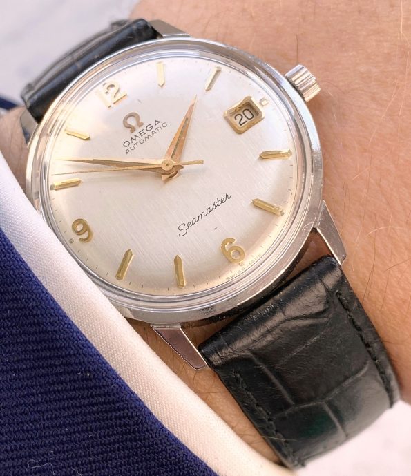 Beautiful Omega Seamaster Automatic Vintage Date Linen Dial 166001