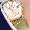Beautiful Omega Geneve Automatic Date Vintage Solid Gold 14ct Full Set Box Papers