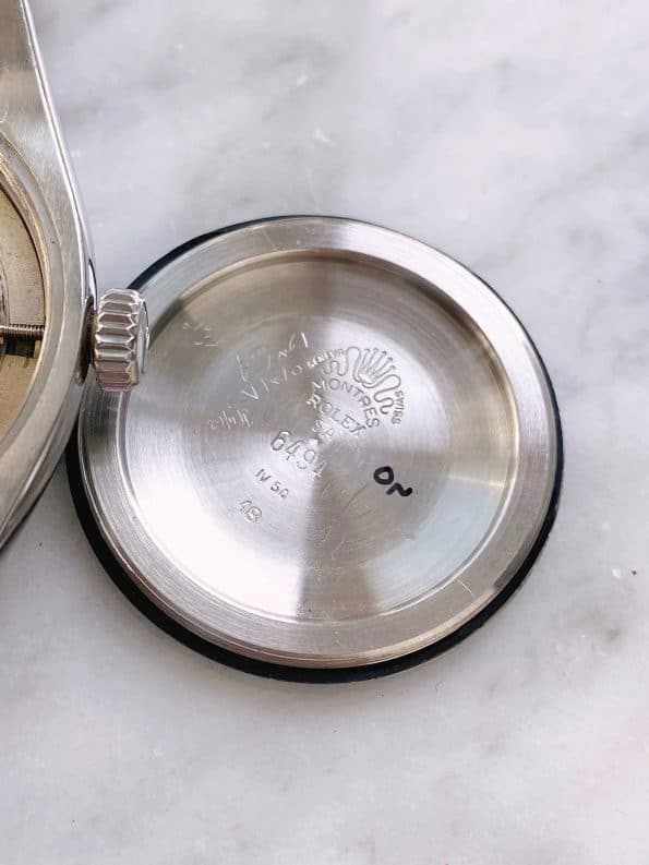 Serviced Vintage Rolex Oysterdate Precision Black Gilt Dial Roulette Date