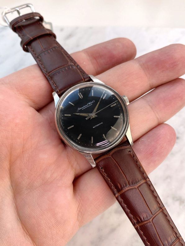 Restored Black Dial IWC Vintage Steel Automatic cal 853