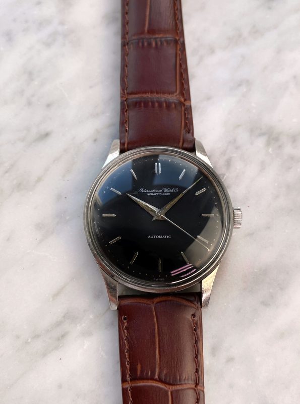 Restored Black Dial IWC Vintage Steel Automatic cal 853