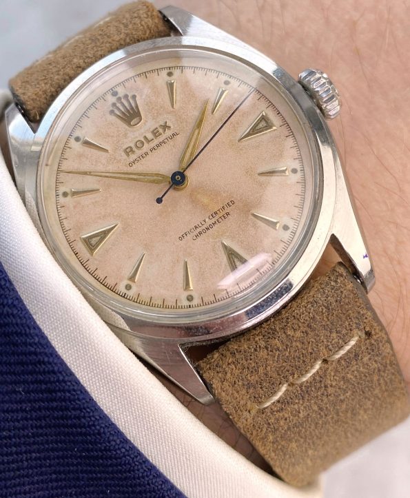 Beautiful Vintage Rolex with Cream Dial in Steel 6084 Automatic Oyster Perpetual