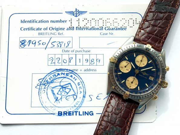 Breitling Chronomat Automatik blaues Ziffernblatt Full Set