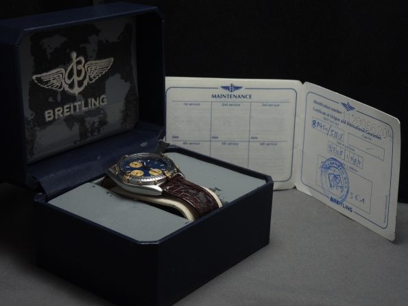 Breitling Chronomat with blue dial full set