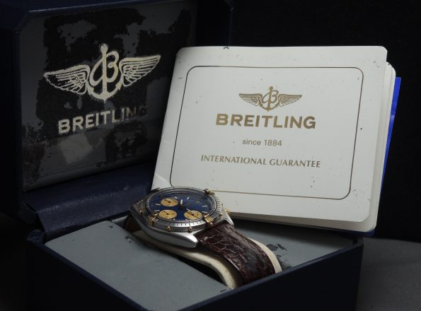 Breitling Chronomat with blue dial full set