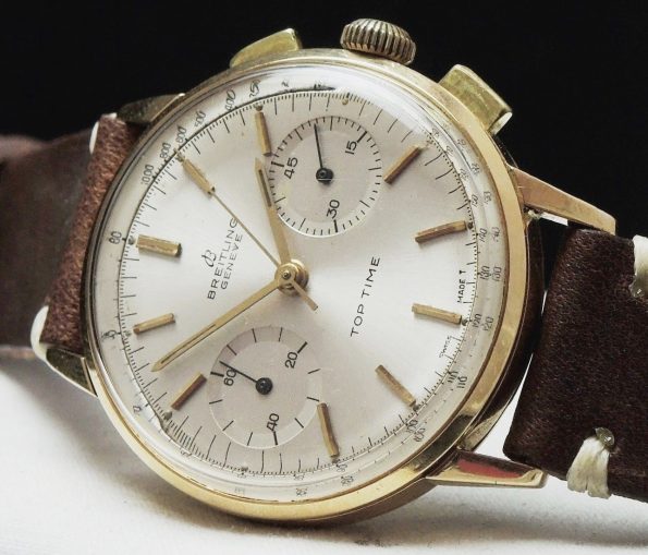Rare Breitling Top Time in solid gold case