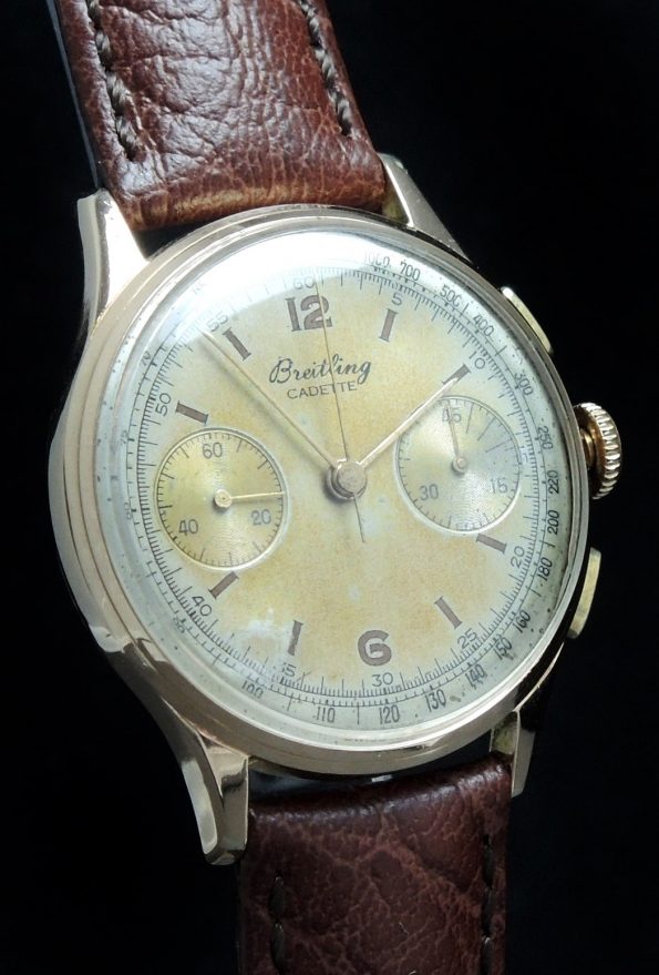 Breitling Vintage Chronograph in 18 carat solid PINK gold