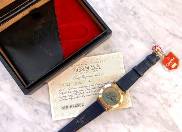 Full Set Box Papers Omega Model “Tresor” Vintage 14 Karat Massivgold 2894 Vintage Handaufzug