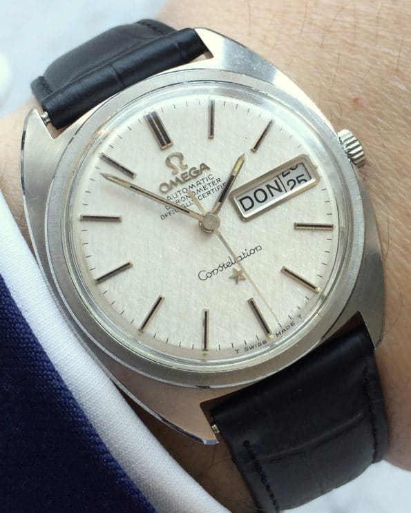 Top Linen Dialed Omega Constellation C Shape Day Date