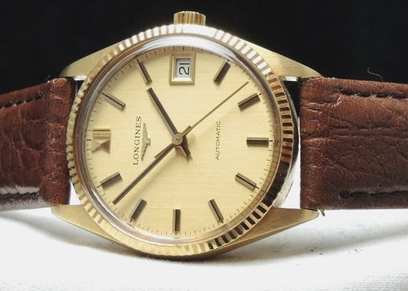 Longines Automatic Ladies Lady Watch solid gold Linen dial