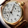 Exciting Longines One Pusher Chronograph in Solid Gold enamel