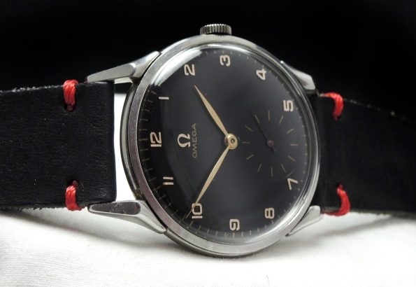 Serviced Omega 37mm Oversize Jumbo black dial Vintage