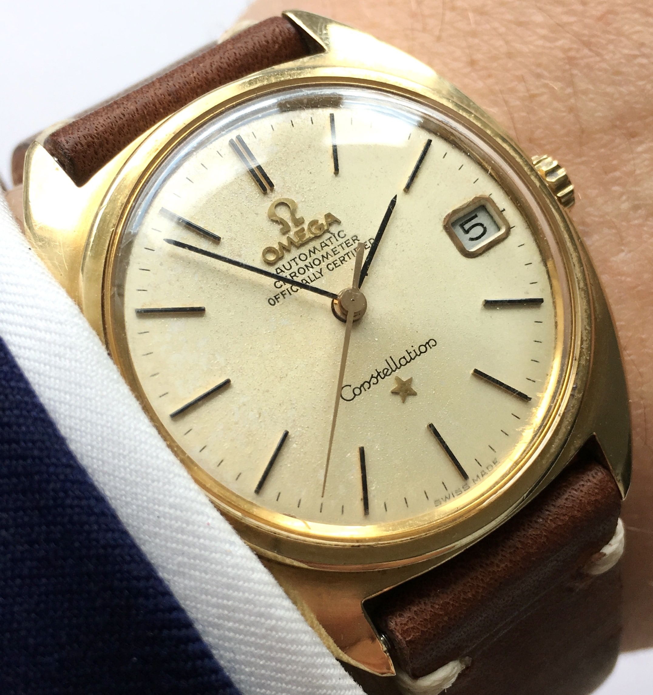 omega constellation gold automatic