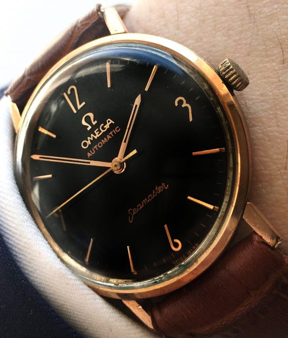 Pink Gold Plated Omega Seamaster Automatic Automatik black dial