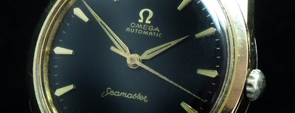 Servicierte Omega Seamaster Automatik schwarzes Ziffernblatt