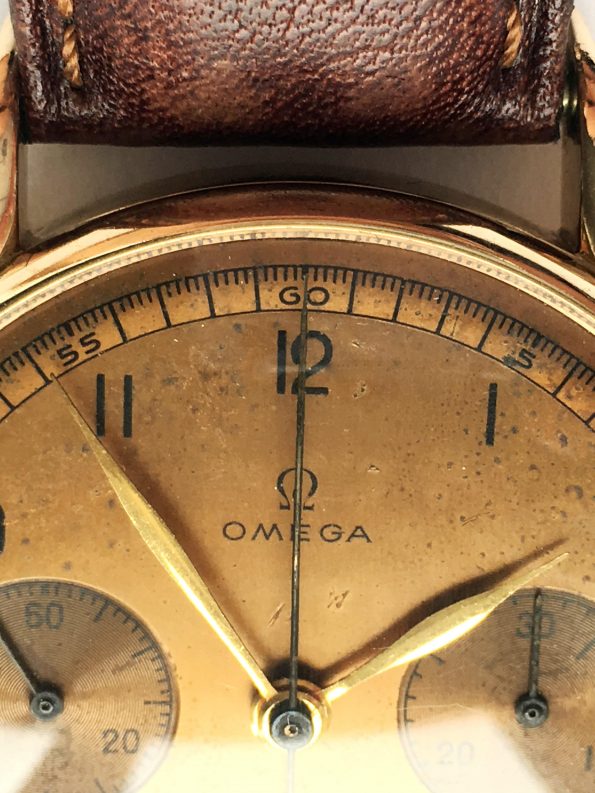 Vintage Omega Solid Gold Jumbo 38mm 33.3 Chronograph