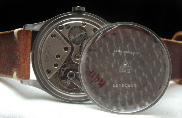 Oversize Jumbo 38mm Omega black dial Vintage 30t2