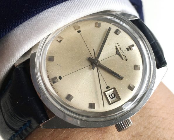 Amazing 37mm Oversize Jumbo Longines Steel Watch Date