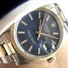 Rolex Date Datejust Steel Gold 35mm blue linen dial Automatic
