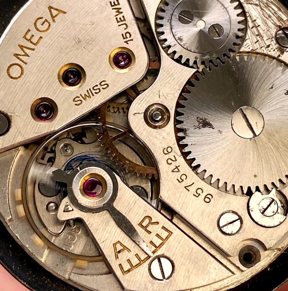 Rare Omega 38mm Black Gilt Dial Unrestored Unpolished 2316 Vintage Extract