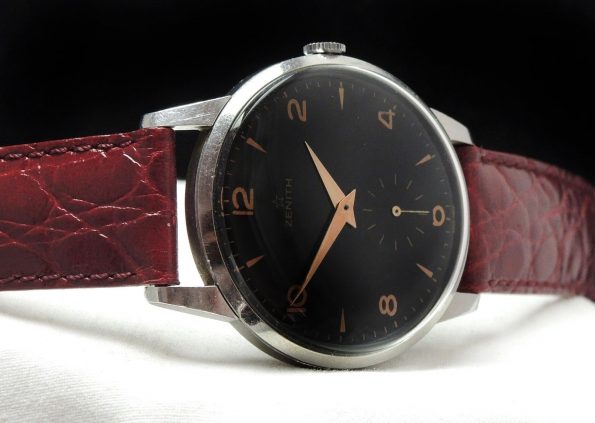 Vintage Zenith 37mm Oversize Jumbo black dial