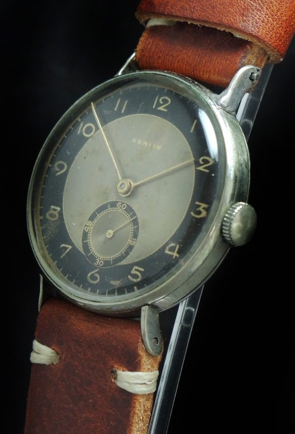 Vintage Zentih with amazing black grey two tone gilt dial
