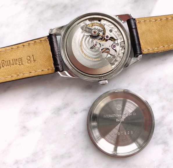 Seltene fast ungetragene NOS IWC Automatic Vintage Watch Fullset Box Papiere mit Leinenziffernblatt