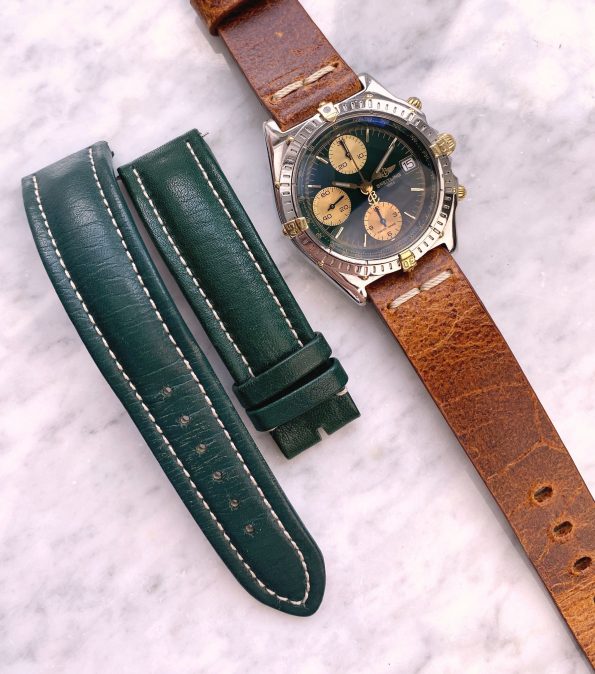 Seltene Vintage Breitling Chronomat Automatik Chronograph mit grünem Ziffernblatt
