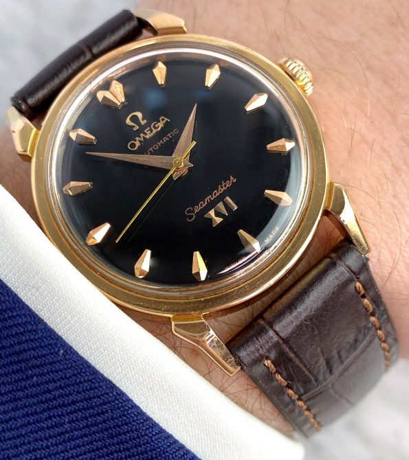 Solid Pink Gold Omega Seamaster XVI 1956 Melbourne Olympics 2850 custom black dial