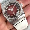 Zenith Defy 28800 Ref A7682 Stainless Steel Automatik Automatic Burgundy Oxblood Dial From 1970