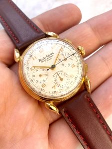 Vp4063 Serviced Valjoux 72 Chronograph Solid Gold 18ct Vintage Beautiful Lugs (16)