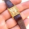First Owner Watch Baume & Mercier Tank Solid Gold Vintage Full Set Box Papers