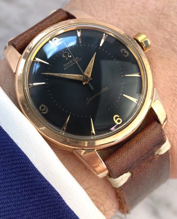 Serviced 36mm Jumbo Omega Seamaster Vintage Automatic Black Restored Dial 2856 Rose Gold Plated