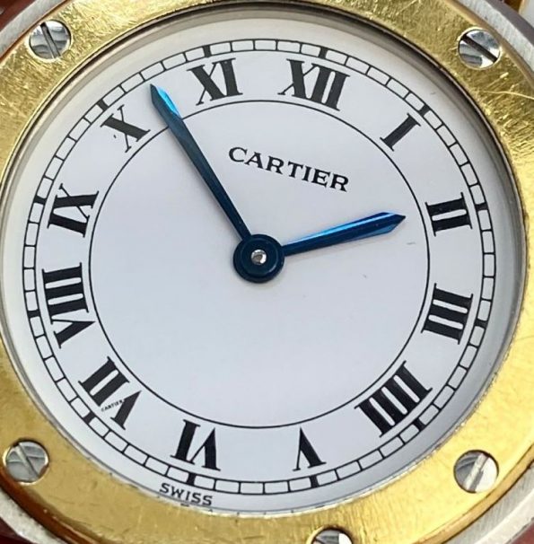 Cartier Santos Ronde Vendome Lady White Dial Stahl-Gold Ref 8191