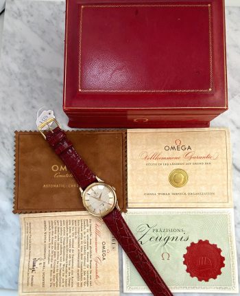 FULL SET Original Box Original PAPERS Omega Constellation Pie Pan Solid Gold Vintage Automatic