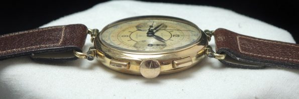 1930ties EARLY Zenith Sector dial Chronograph 37mm Jumbo Oversize Gold