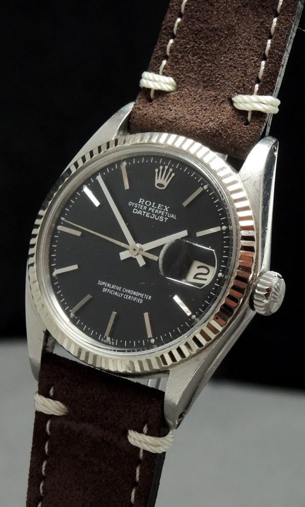 Serviced Rolex Datejust Automatic black dial 1601 Vintage