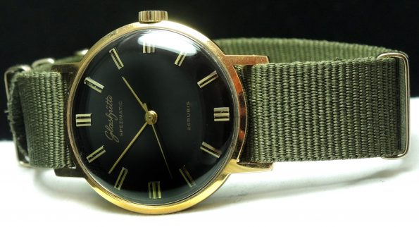 Perfect Glashütte Vintage Watch with black dial automatic