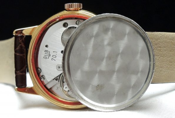 Perfekte Glashütte Vintage Uhr mit Schallplattenziffernblatt