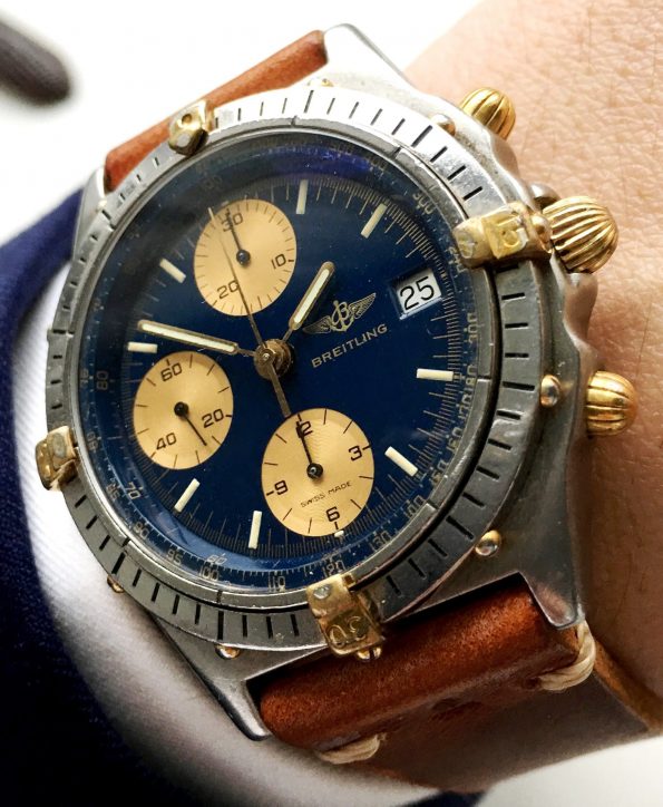Original Breitling Chronomat mit blauem Ziffernblatt