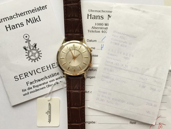 Jaeger LeCoultre Memovox 38mm with JLC Service Papers and Box
