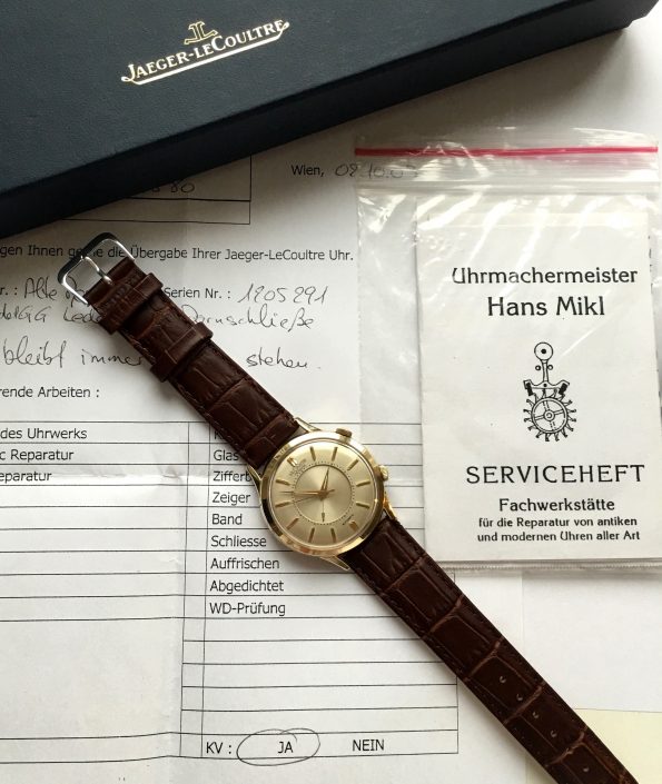Jaeger LeCoultre Memovox 38mm with JLC Service Papers and Box