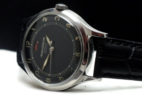 Extremely Rare Jaeger LeCoultre Power Reserve with black dial Powermatic Power Matic
