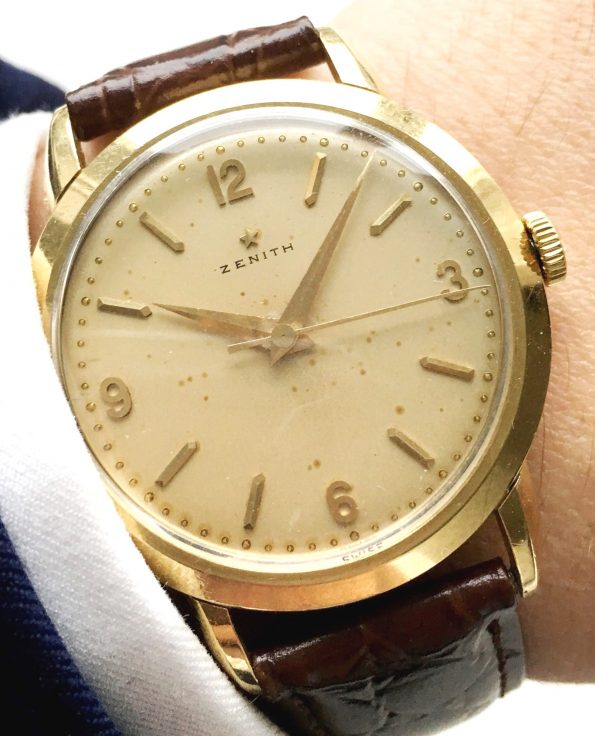 Vintage Zenith 18ct solid gold with Explorer Dial